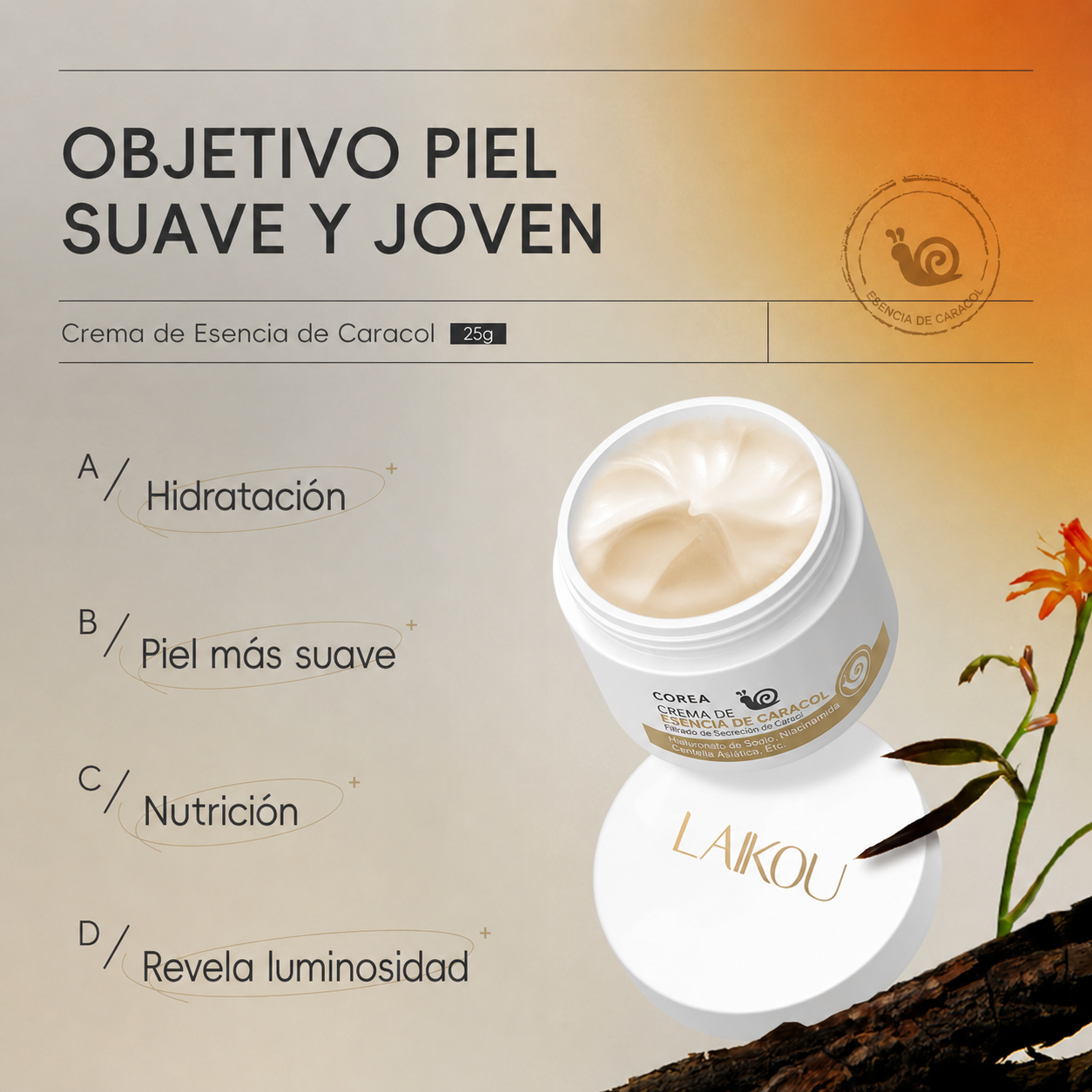 LAIKOU Crema de Esencia de Caracol